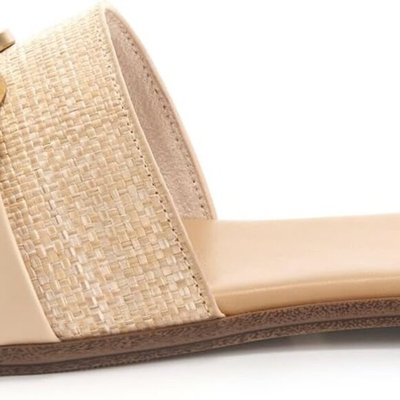 Women's Flat Sandals Leather Open Toe Square Toe Slip On Summer Comfort - Picture 2 of 7